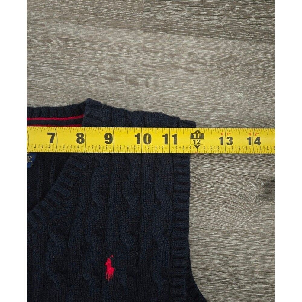 Polo Ralph Lauren Cable Knit Sweater Vest Blue boys size 6 Classic Preppy - Picture 8 of 12